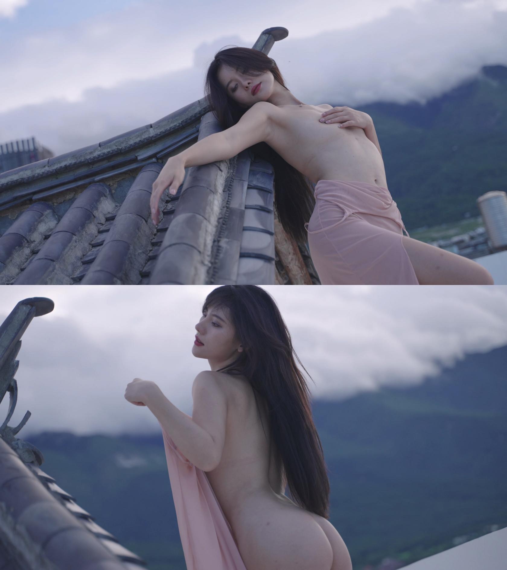 阿朱的超艺术写真视频，屋顶、古建筑、天空和大美女资源[2.19G-15分20秒]